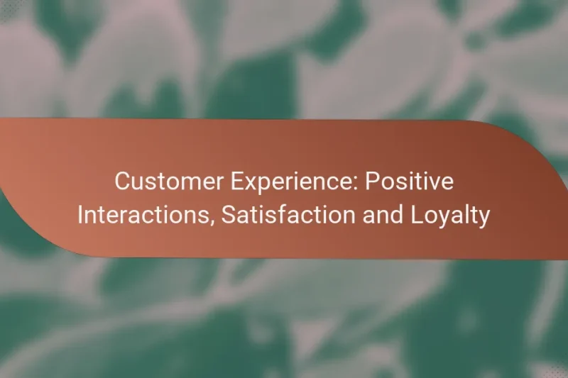 Customer Experience: Positive Interactions, Satisfaction and Loyalty
