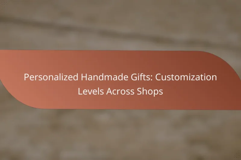 Personalized Handmade Gifts: Customization Levels Across Shops