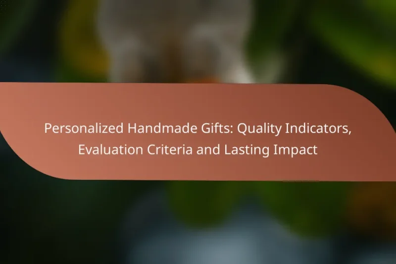 Personalized Handmade Gifts: Quality Indicators, Evaluation Criteria and Lasting Impact