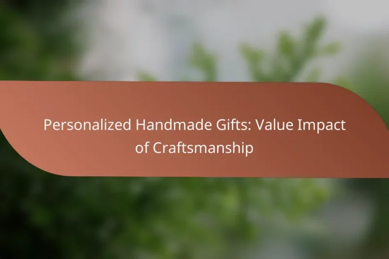 Personalized Handmade Gifts: Value Impact of Craftsmanship