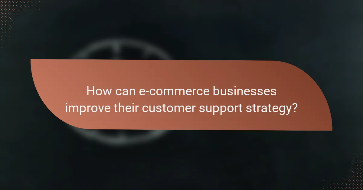 How can e-commerce businesses improve their customer support strategy?