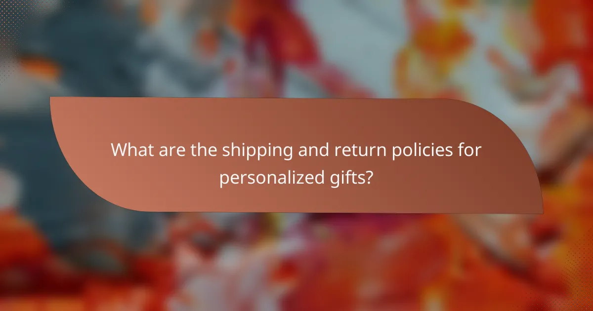 What are the shipping and return policies for personalized gifts?