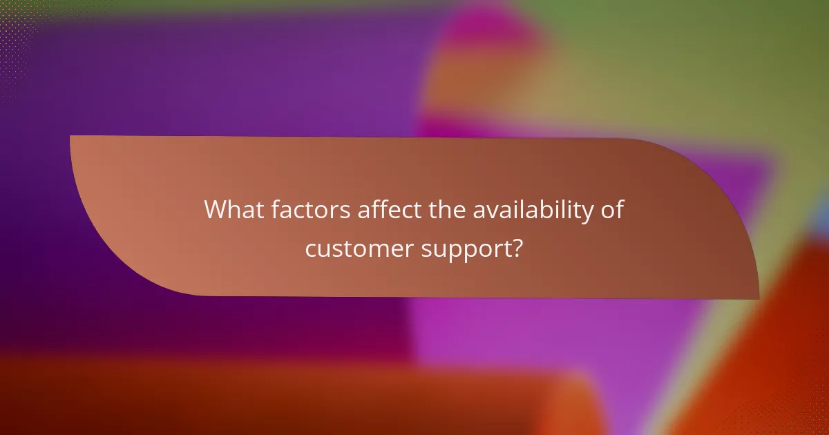 What factors affect the availability of customer support?
