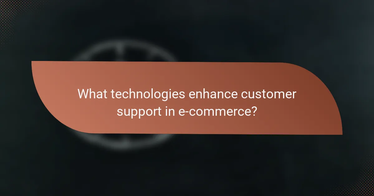 What technologies enhance customer support in e-commerce?
